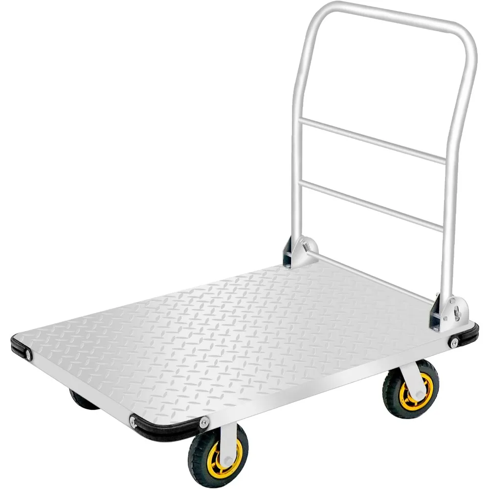 

Platform Truck, Foldable Push Dolly Cart with 2000LBS Weight Capacity, Heavy Duty 36 x 24in Large Flatbed Hand Truck