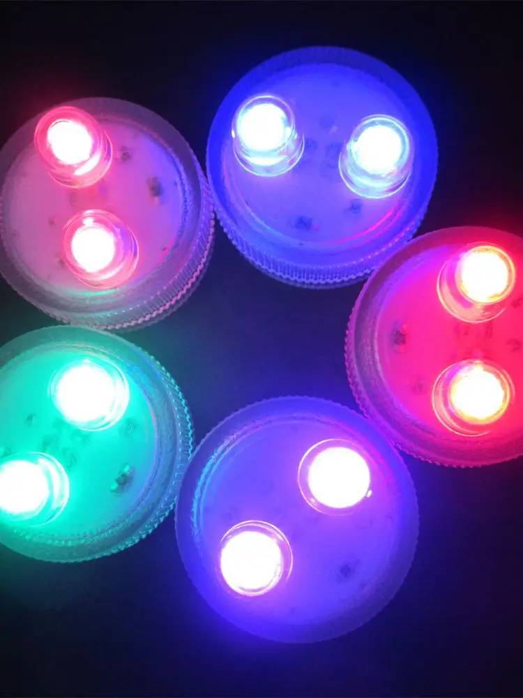 Led Submersible Tea Light 30MM Flameless Candle Lamp Dual Heads IP68 Waterproof Battery Powered for Xmas,Vase,Wedding,Holiday