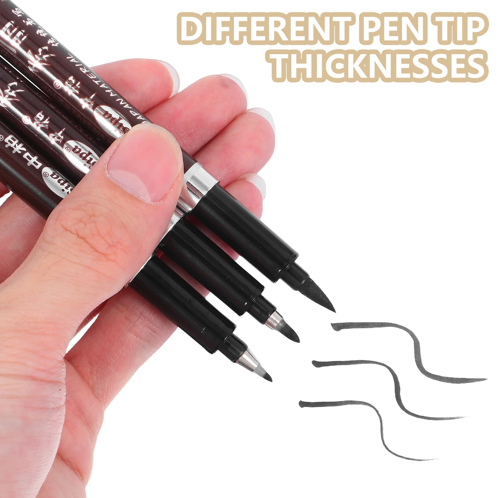 6 قطعة فرش الخط الصيني السلس الكتابة حبر الماء أقلام الرسم للخط الفني قلم الطلاء فرشاة المياه القلم