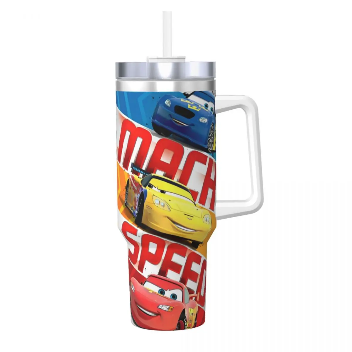 

Стакан из нержавеющей стали, кружки Lightning Mcqueen, чашка с соломинкой, дорожная бутылка для холодной и горячей воды, сохранение тепла, термокружка 40 унций