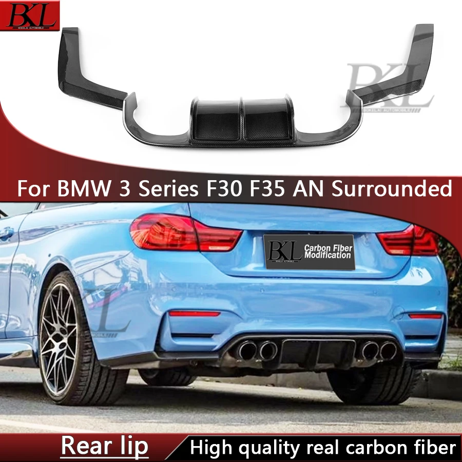 

For BMW 3 Series 2013-2019 F30 F35 Modified AN surround V style carbon fiber front lip car rear bumper diffuser spoiler body kit