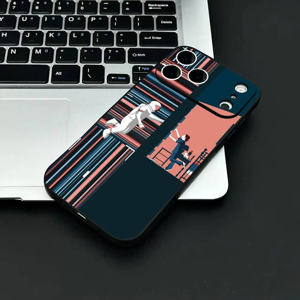 حافظة هاتف من فيلم Interstellar حافظة هاتف من مادة TPU باللون الأسود لهاتف iPhone 12-17. تصميم مطلي بالرش بالأشعة فوق البنفسجية، مضاد للسقوط يوميًا