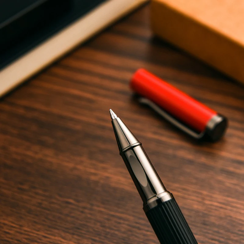 New Business Fashion Vertical Pattern Metal Gel Pen Wholesale Black Commercial Metal Signature Pen School Supplies Teacher Gifts - Image 5