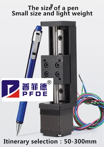 Imagen 2 del producto Mini riel de mesa deslizante tipo T, etapa de riel lineal, carrera de 50-300mm, Motor paso a paso Nema11 de 28mm para impresora 3D CNC de eje XYZ