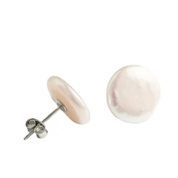 Graceful Sterling Silver Freshwater Pearl Stud Earrings - Elegant Women's Jewelry
