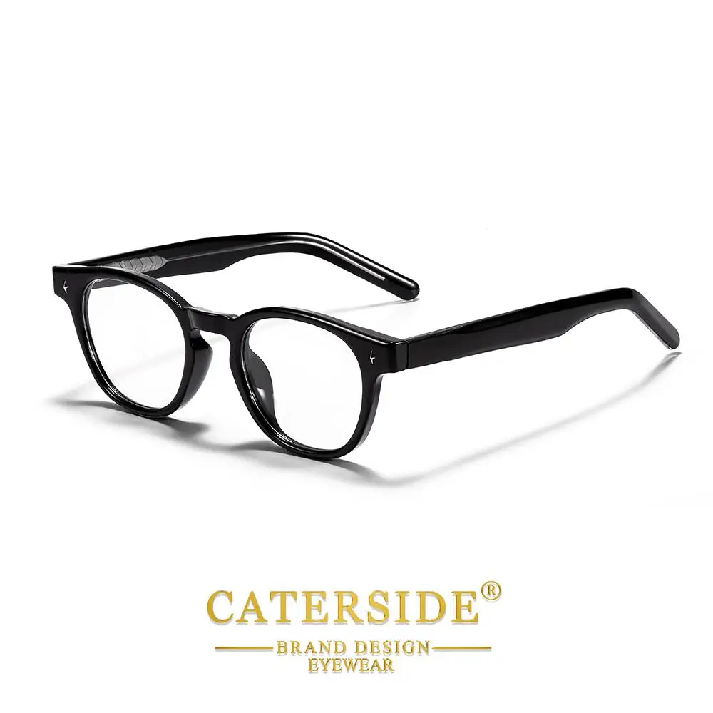 CATERSIDE Retro Herren-Brillenhalter Tr-90 Quadratische Modische Anti-Blaulicht-Brille Damen Business Freizeit Urlaubsgeschenk Brille – Detail 8
