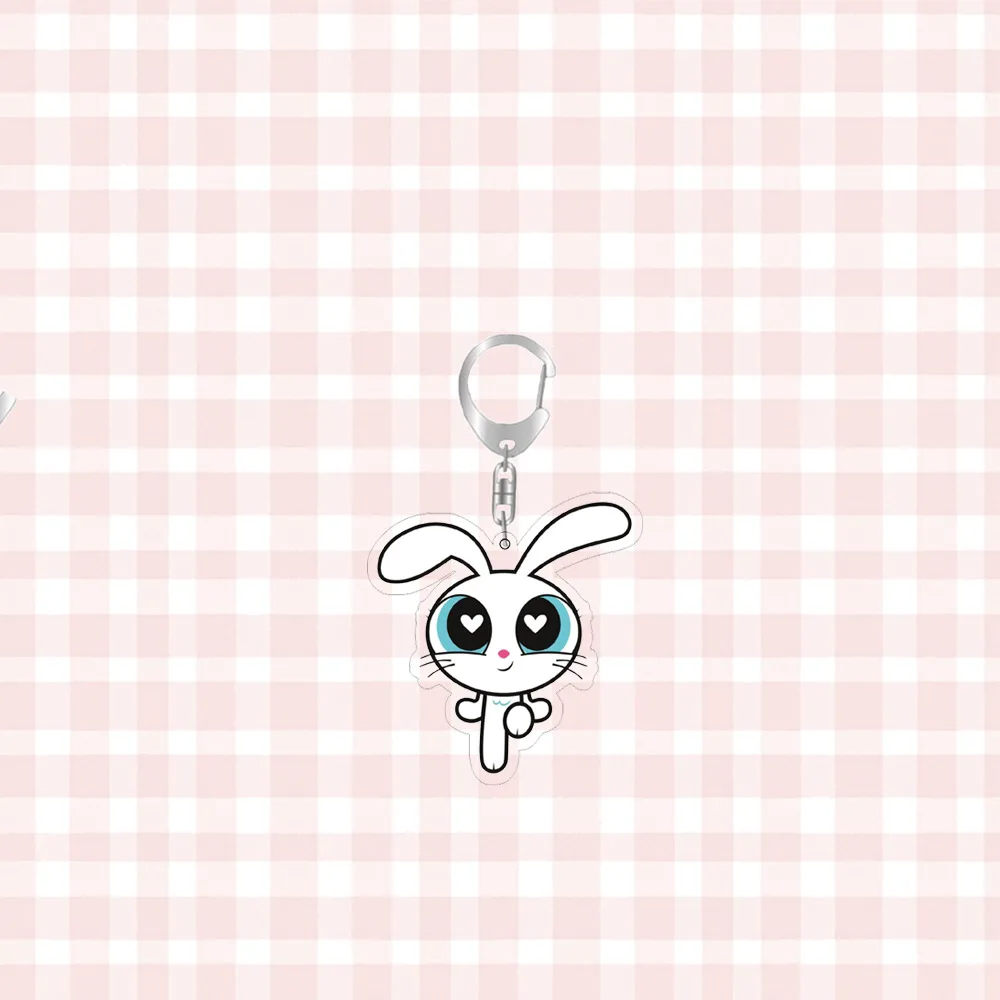 KPOP MINJI HANNI Cartoon Figure Keyring Pendant DANIELLE HAERIN HANNI Cute Acrylic Keychain Bag Accessories Fans Collect Gift