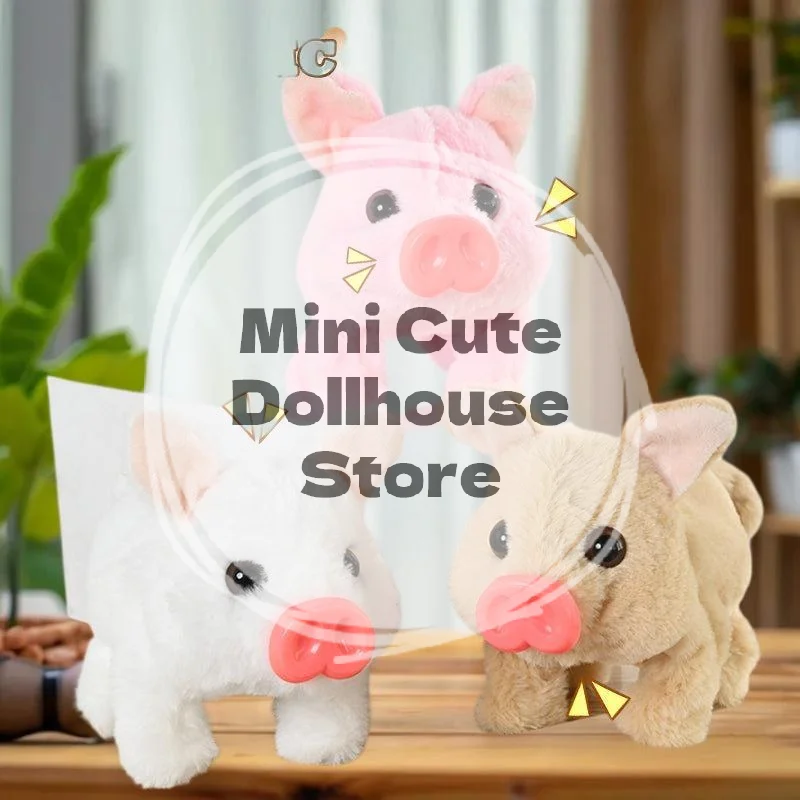 لعبة خنازير كهربائية مقلدة من القطيفة الواقعية يمكن المشي على النباح ألعاب الحيوانات الأليفة الإلكترونية هدايا لطيفة للأطفال