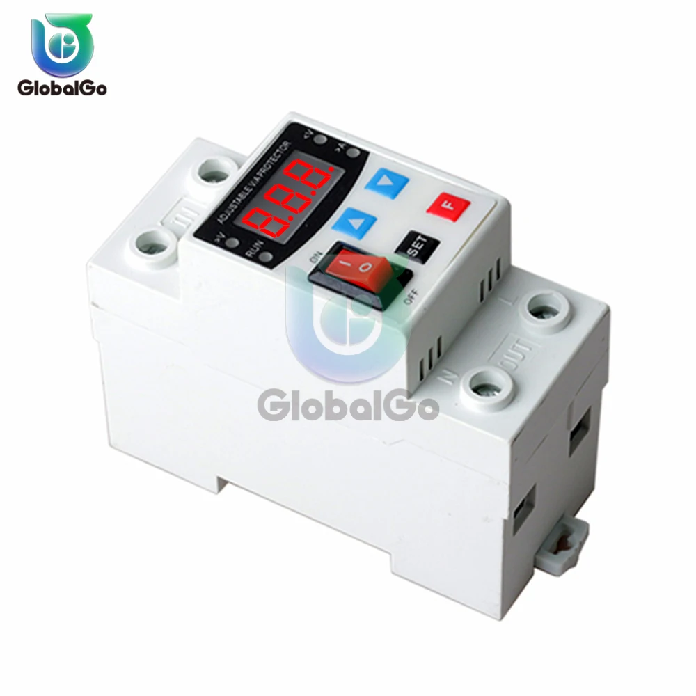40A 63A 230V Rail Adjustable Over Voltage And Under Voltage Protective Device Protector Relay Over Current Protection Limit