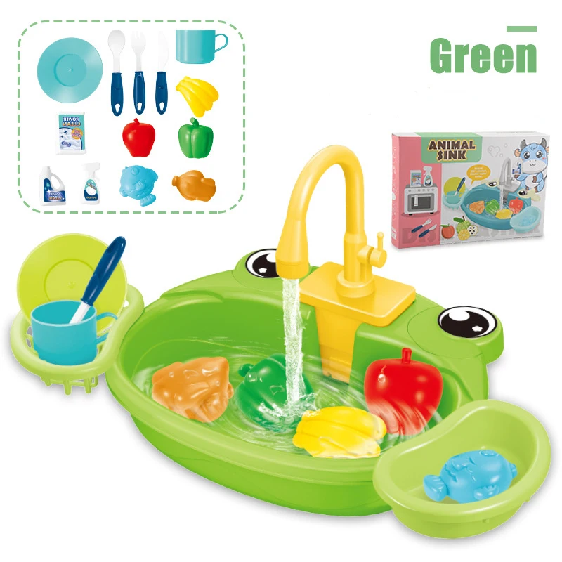 Kitchen Sink Kids Toys Electric Dishwasher Play House Toys For Children Wash Basin Sink Simulation Pretend Role Toys For Kids