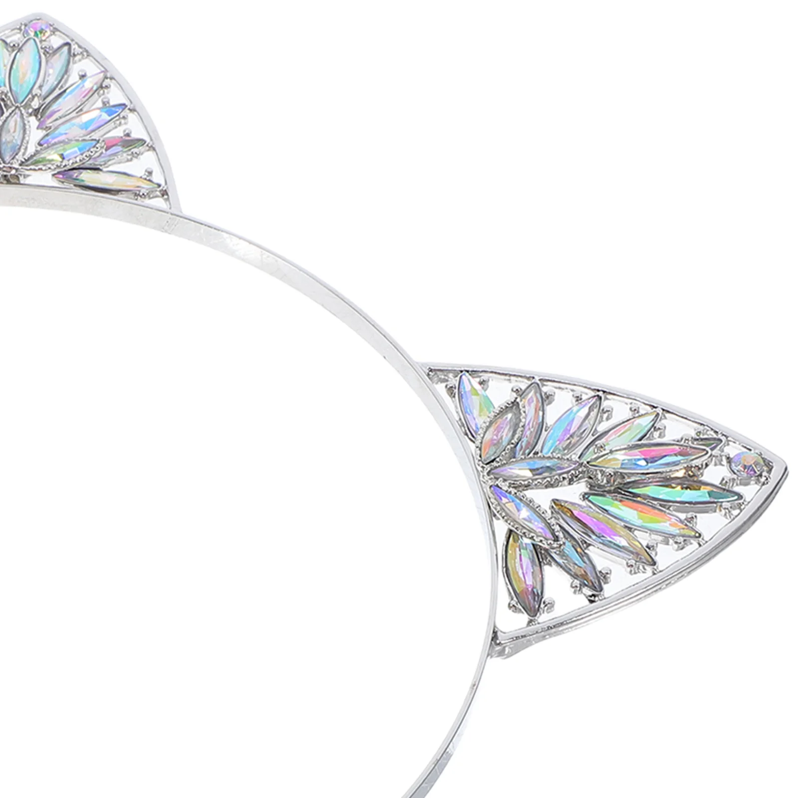 Adorable Crystal Cat Ears Headband Sparkling Rhinestones Cosplay Halloween Party Costume Hair Accessory Durable Fashion