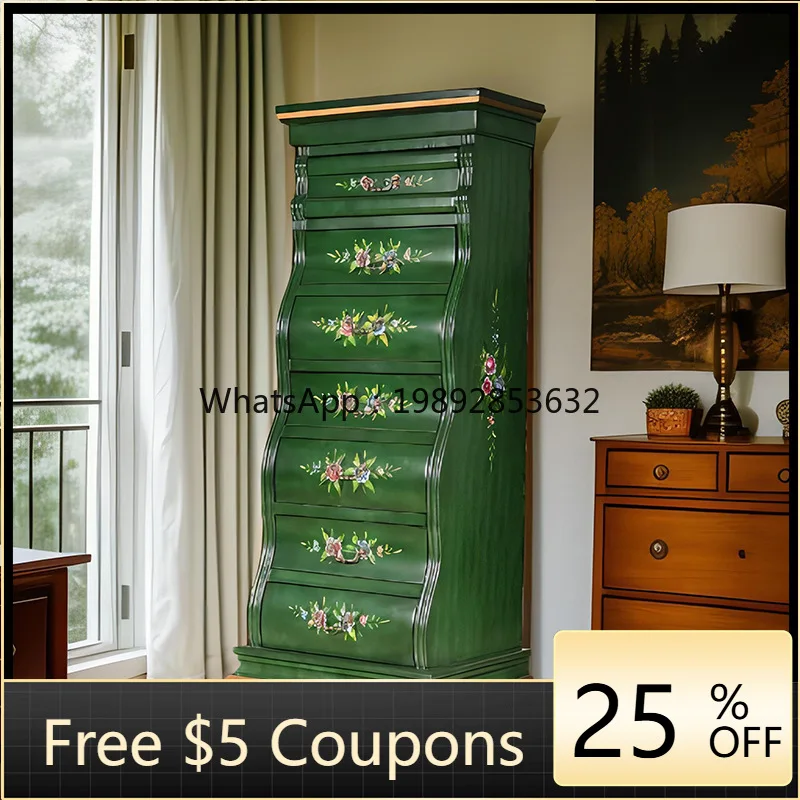 

YFY American Retro Seven-Drawer Cabinet Living Room TV Side Cabinet Multi-Functional Handmade