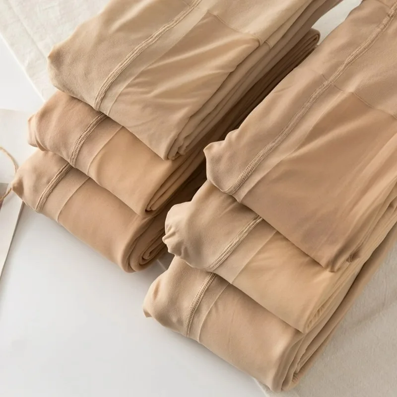 300 جرام عالية الخصر التخسيس طماق الجوارب النساء شتاء دافئ جوارب الحرارية مثير شفافة القهوة الصوف المخملية الجوارب