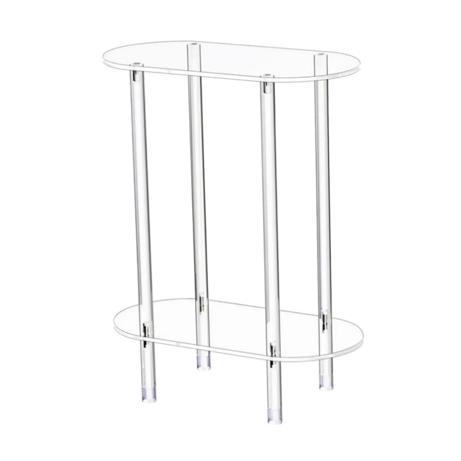 Acrylic Table 2 Tiers Compact Versatile Nonslip Minimalist Decor Rectangular NightStand for Bathroom Restaurant Hotel Home Dorm