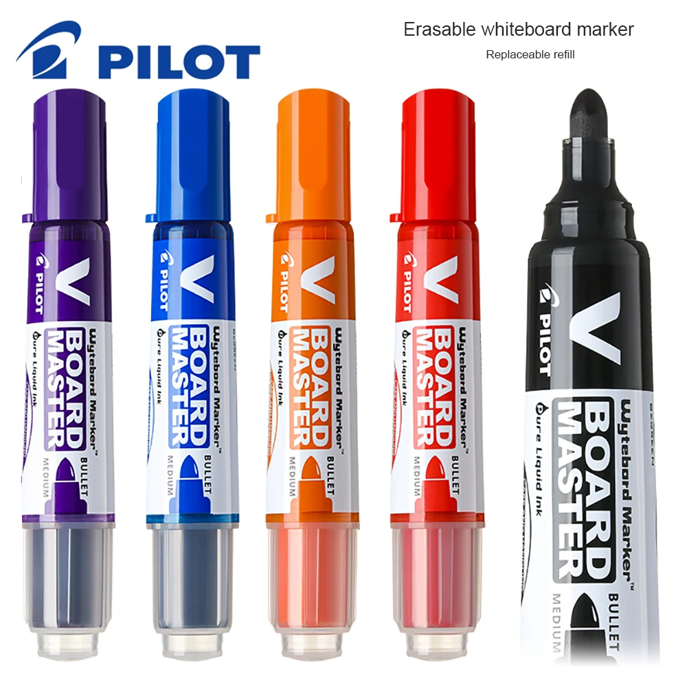 6 color Japan Pilot Whiteboard Pen WBMAVBM-M Erasable Straight Liquid White Board Marker Can Be Repeatedly Filled with Ink