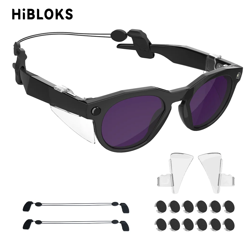 HIBLOKS Eyeglass Lanyard Side Shields For Oakley Meta HSTN Smart Glasses Led Light Blocking Stickers Glasses Accessories