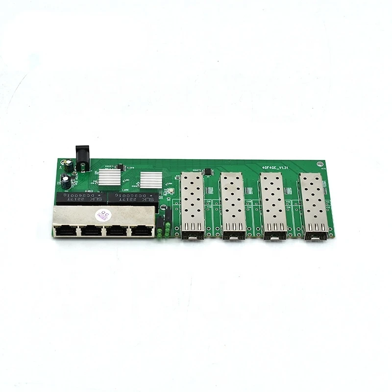 Gigabit Ethernet Switch, Fiber Optical Switch, 4 x SFP Port, 4RJ45, 10/100/1000M PCB Board