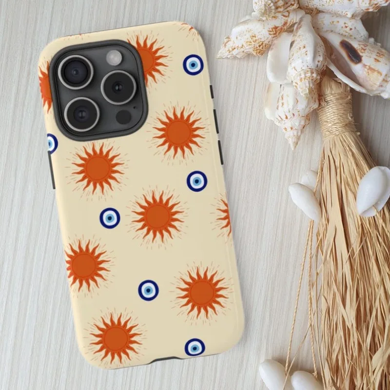 Evil Eye Celestial Nazar Phone Case For IPHONE 16 15PRO MAX 14 13 12 11 Acrylic TPU Two in one magnetic Phone Cases