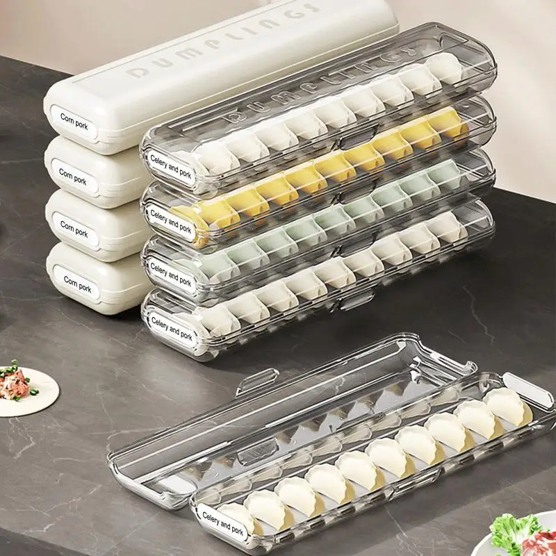 

Dumpling Box For Freezer Kitchen Preservation Transparent Dumpling Keeper Stackable Storage Box Case Refrigerator Organizer For