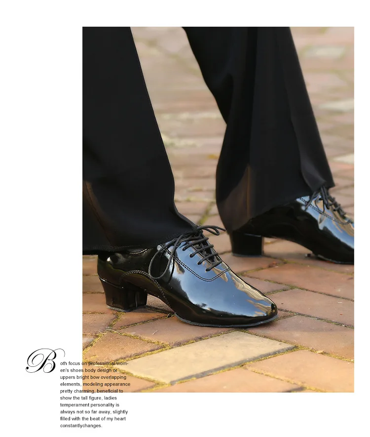 Herren Standard-Tanzschuhe, Ballsaalschuhe aus Leder, niedriger Absatz, Übungs- und Wettkampfschuhe, moderne Tanzschuhe für Kinder, Jungen, Tanz-Sneaker – Detail 8