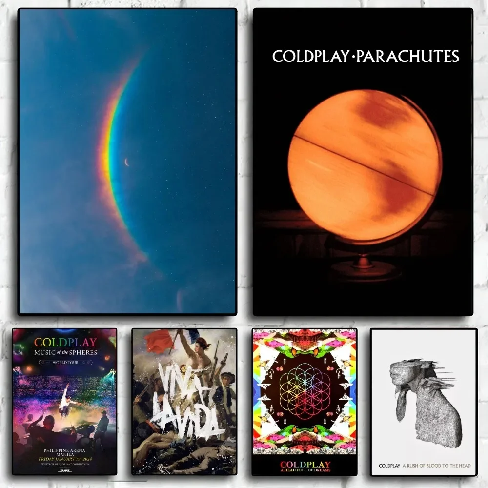 Arte de la pared de la cubierta del álbum Band C-COLDPLAY. Póster impreso en lienzo HD, adecuado para el hogar, pintura decorativa de la sala de estar