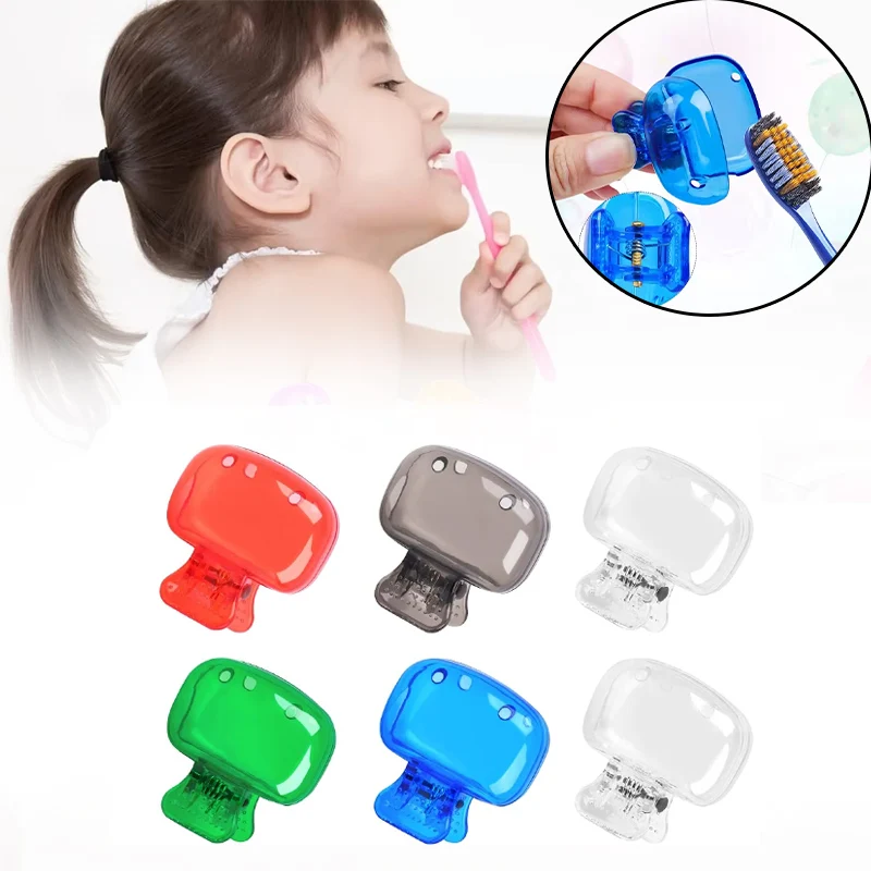 

Travel Toothbrush Head Covers Toothbrush Protector Cap Brush Pod Case Protective Portable Plastic Clip For Household Travel