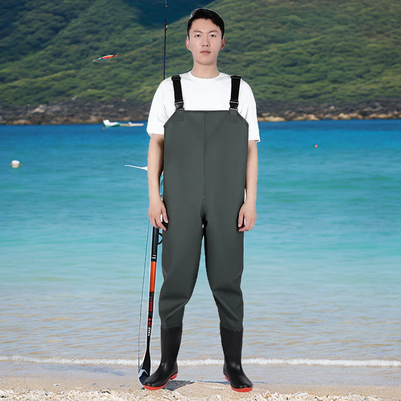 

Fishing Pants Waterproof with Shoes Chest Waders Apparel Men Women Clothes Jerseys Waters Boots Wader Set Thickened