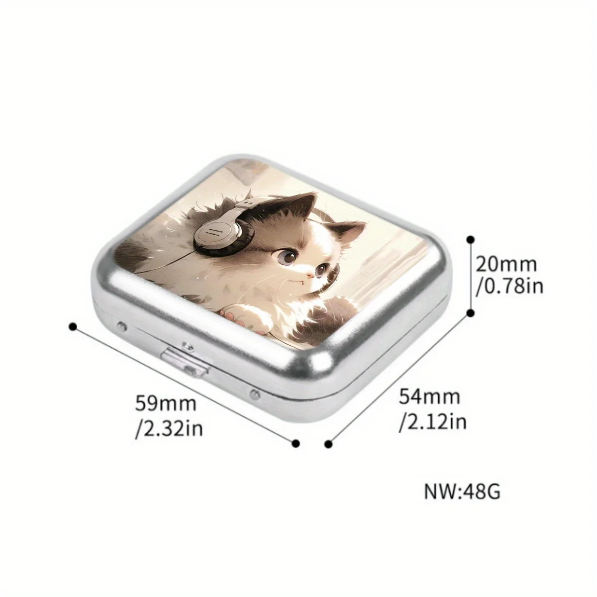 Kitten Cat Color Picture Mini Metal Ashtray, Portable Small Ashtray, Outdoor Portable Pocket Ashtray, Car Ashtray Modern Ashtray