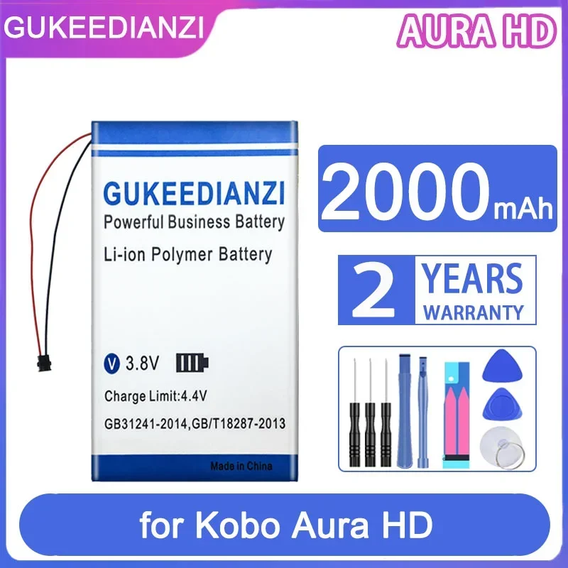 

Сменный аккумулятор GUKEEDIANZI 1400 мА/ч 2000 мА/ч для Kobo Aura HD One N204-KBO-B n905B электронная книга Смарт-часы GPS mp3 mp4 speake