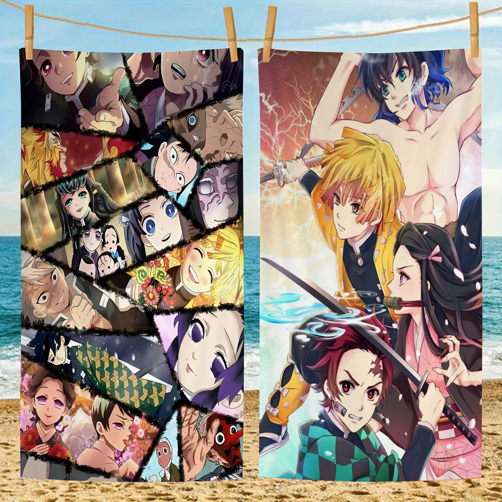 

Demon Slayer Microfiber Beach Towel Absorbent Quick Dry Soft Yoga Swimming Resort Mountain Climbing Towel