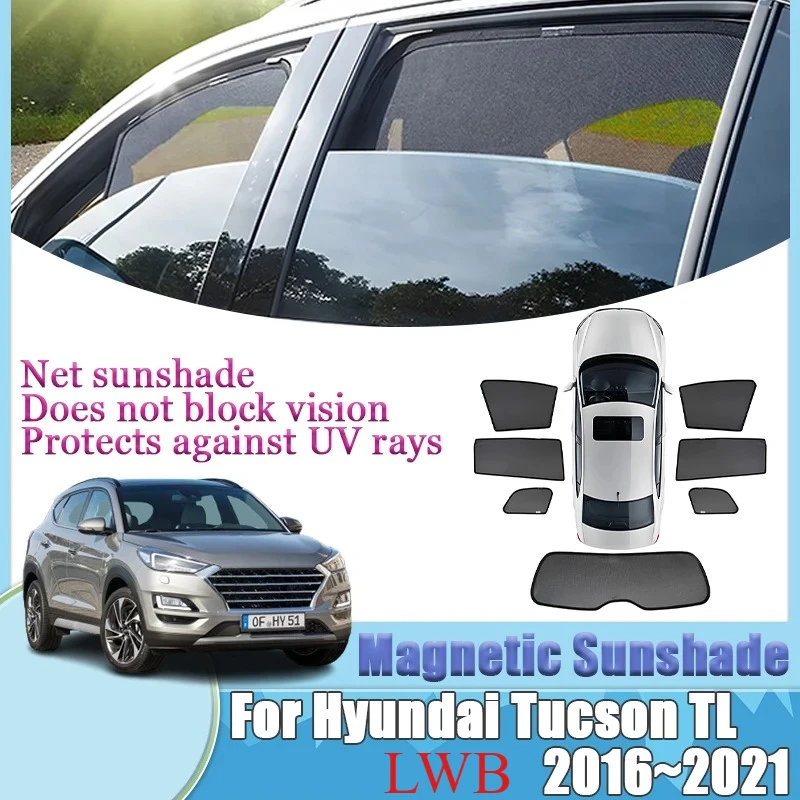 

For Hyundai Tucson Accessories 2017 TL MK3 LWB 2016~2021 Blind Curtain Mesh Summer Protection Film Privacy Blocks UV Car Tools
