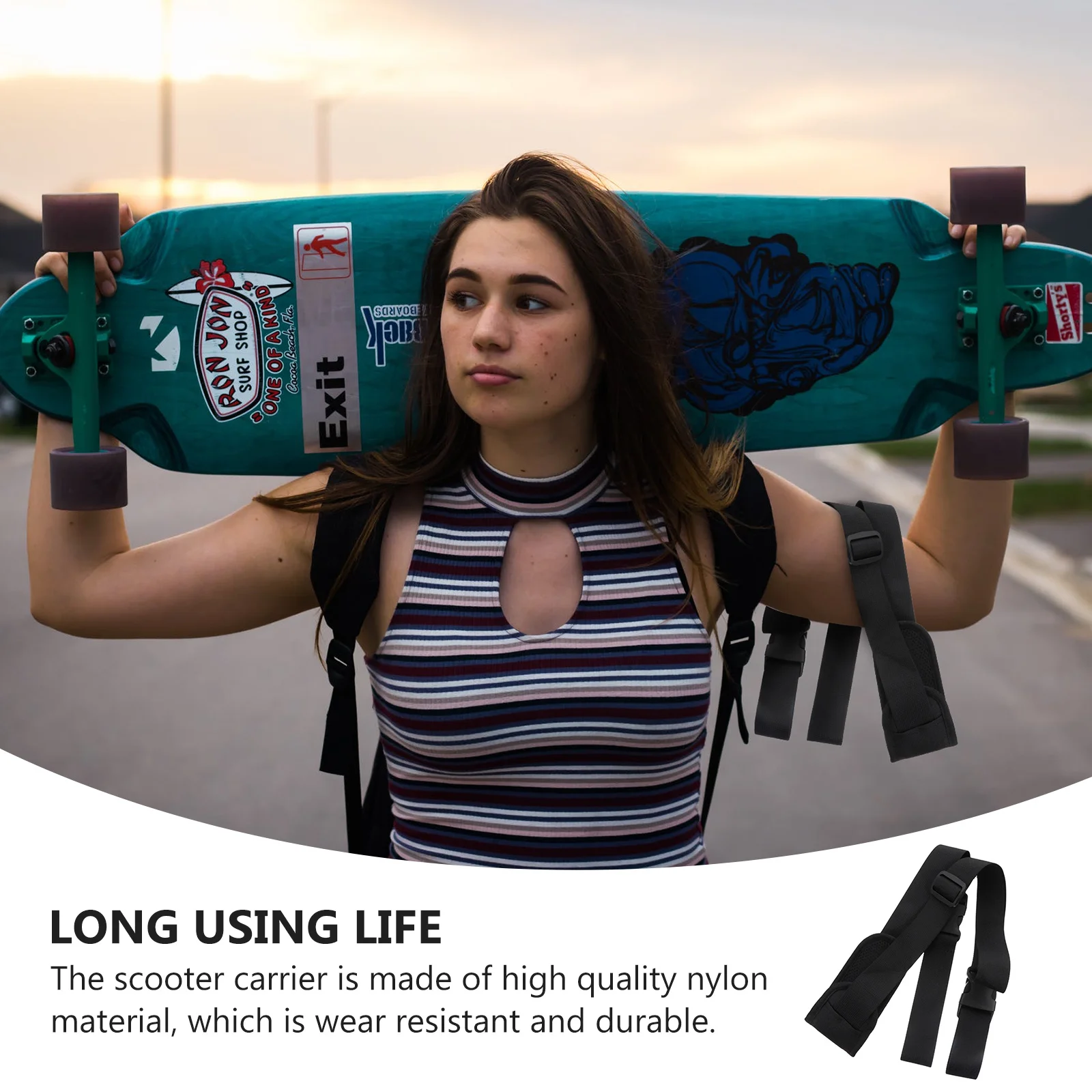 

Плечевой ремень для скутера Прочная нейлоновая регулируемая переноска для легкой транспортировки и надежной фиксации с противоскользящей накладкой Удобная