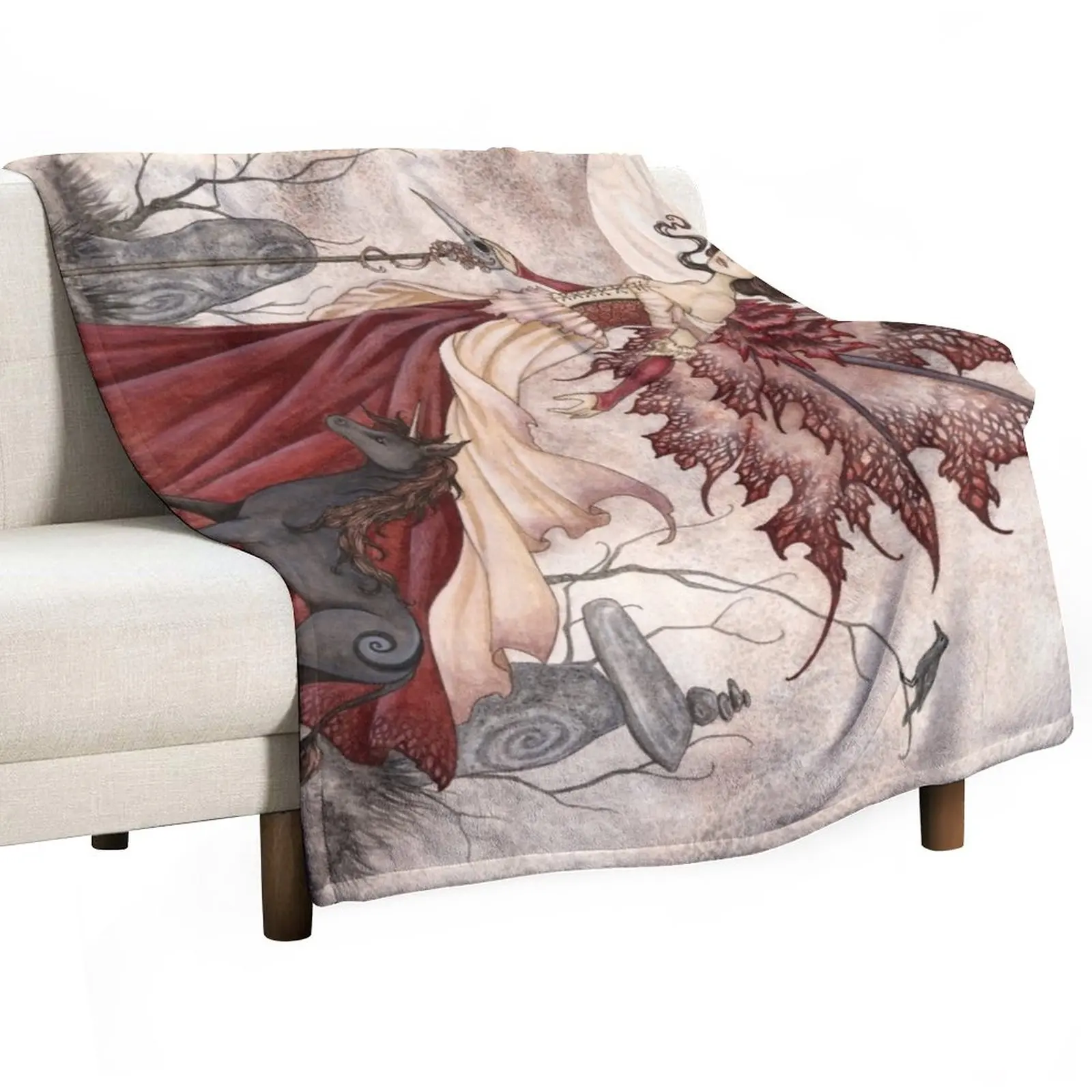 

The Red Queen Throw Blanket Polar blanket Picnic Blanket