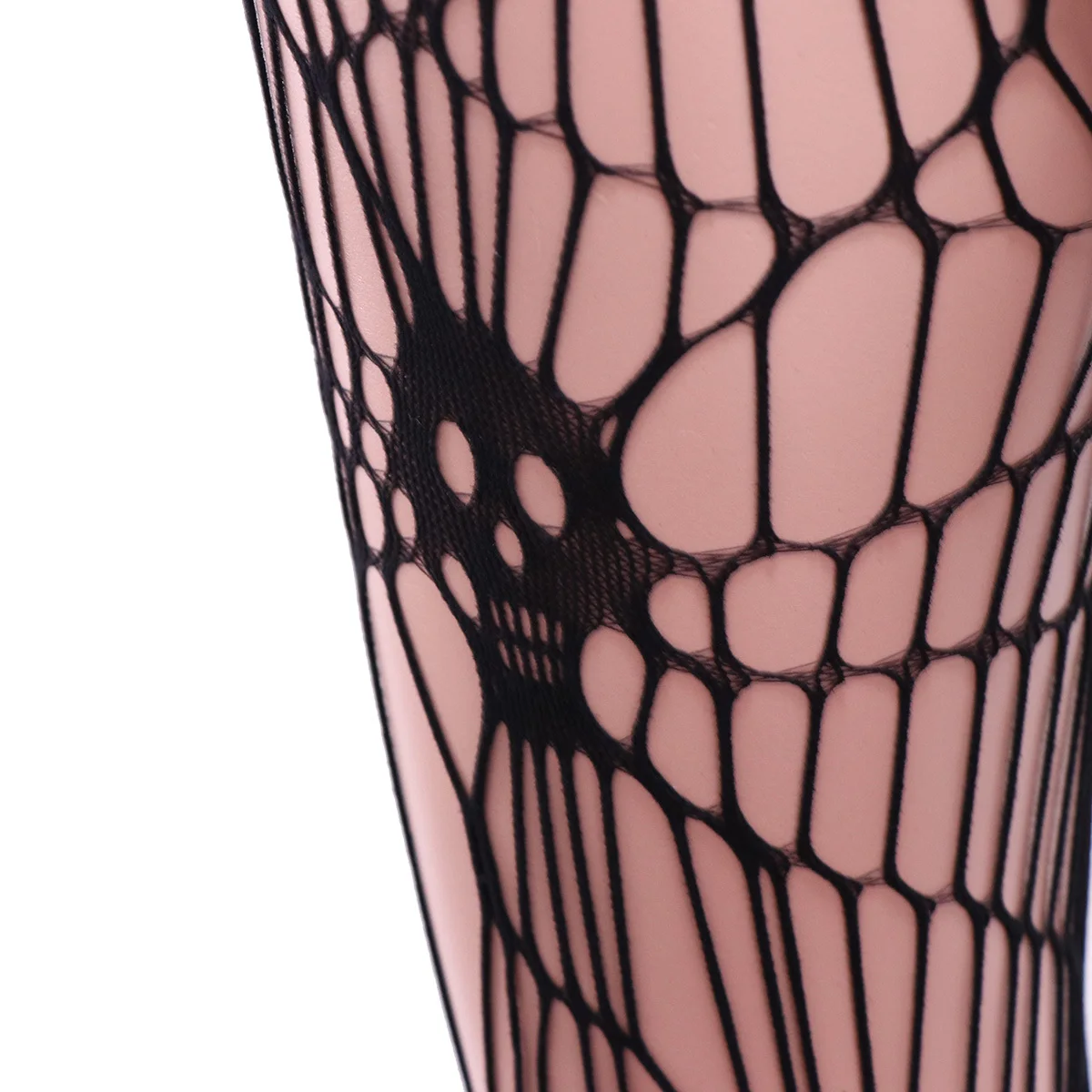 

Модные колготки из полиамидной сетки с высокой эластичностью и головой черепа, идеально подходящие для повседневного ношения, подарок подруге, черный цвет