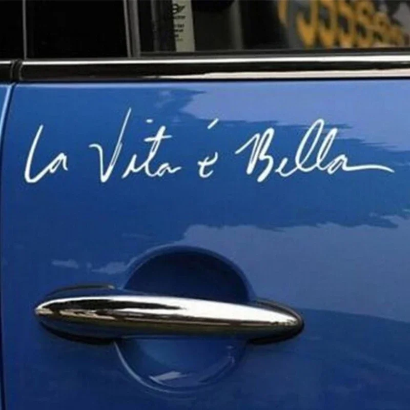 Car Stickers La Vita E Bella Beautiful Life New Cool Style Label Decal Personality PVC Waterproof Sunscreen 15CM - Image 4