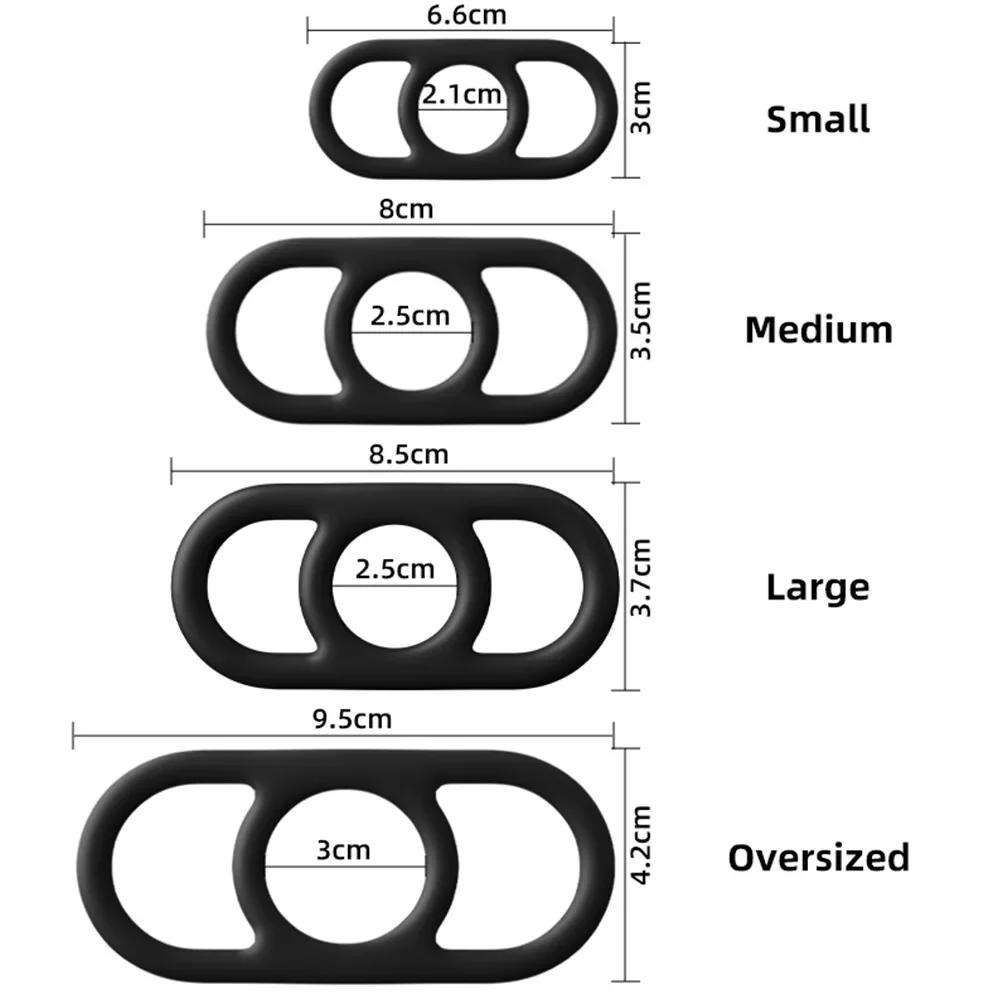 Three Hole Cock Rings Silicone Penis Sleeve Male Scrotum Restraint Stretcher Delay Ejaculation Sex Toys For Men Dick Enlargement