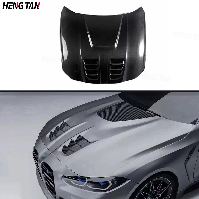 

For BMW 3 4 Series G80 M3 G82 G83 M4 2021+ Carbon Fiber Car Front Bumper Engine Hood Bonnet Vent Cover Parts Upgrade Body kit