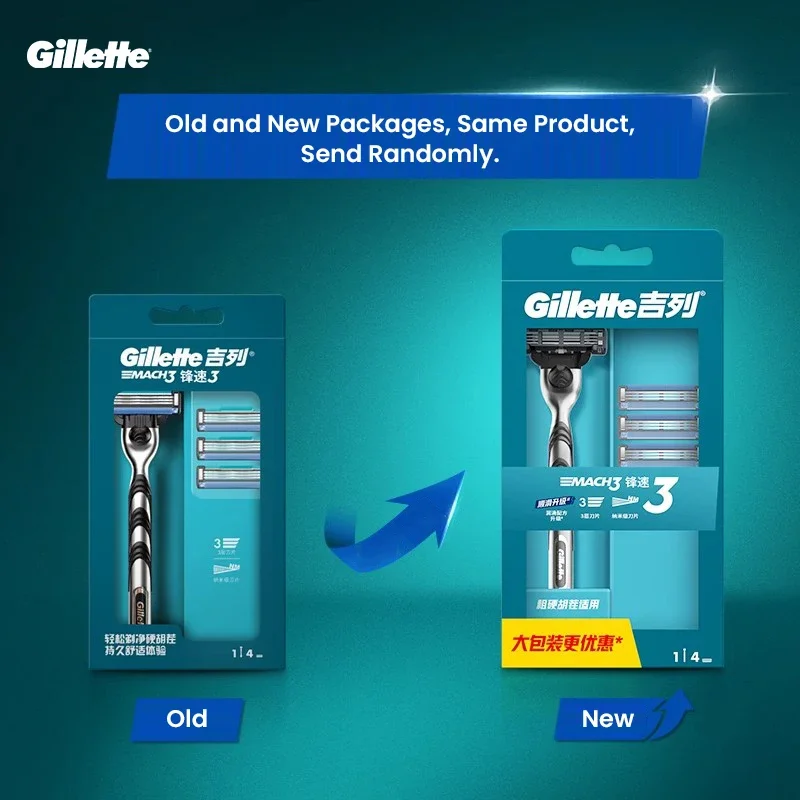 Gillette Mach 3 Razor Men's Sharp Safety Shaving Machine, Comfort Close Shave Manual Razor for Facial Hair Removal & Daily Groom view 6