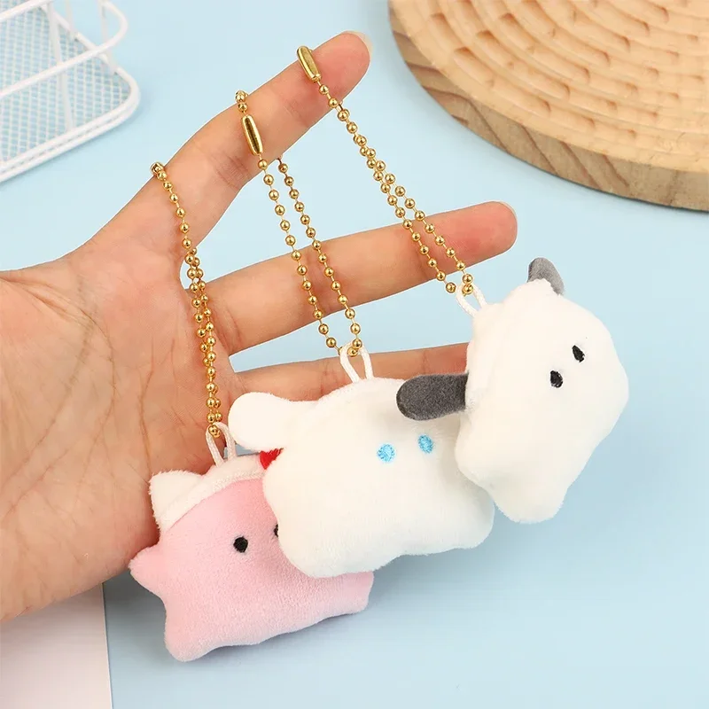 Sanrio Ghost Mini Bean Eye Portachiavi in peluche Simpatico riso KT Piccolo sacchetto con ciondolo bambola giocattolo 1 pezzo