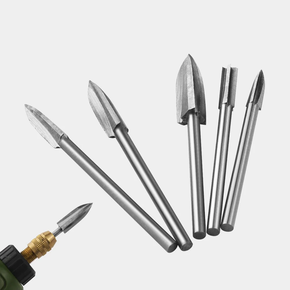 

5/6pcs Wood Carving Drill Bits 3mm Shank Engraving Drill Milling Bit For Wood Handmade DIY Carving Making Woodworking Tool