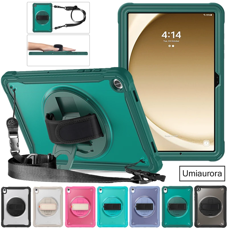 

Для Samsung Tab A9 8,7 "SM-X110 A11+ Plus 11" SM-X230 X210 X130 противоударный силиконовый гибридный чехол для планшета с ремешком на руку, подставка Funda