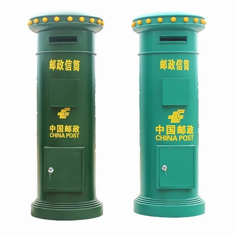 

European Retro Wrought Iron Mailbox Newspaper Box Large Outdoor Courtyard Decoration Industrial Style British Floor Ornament