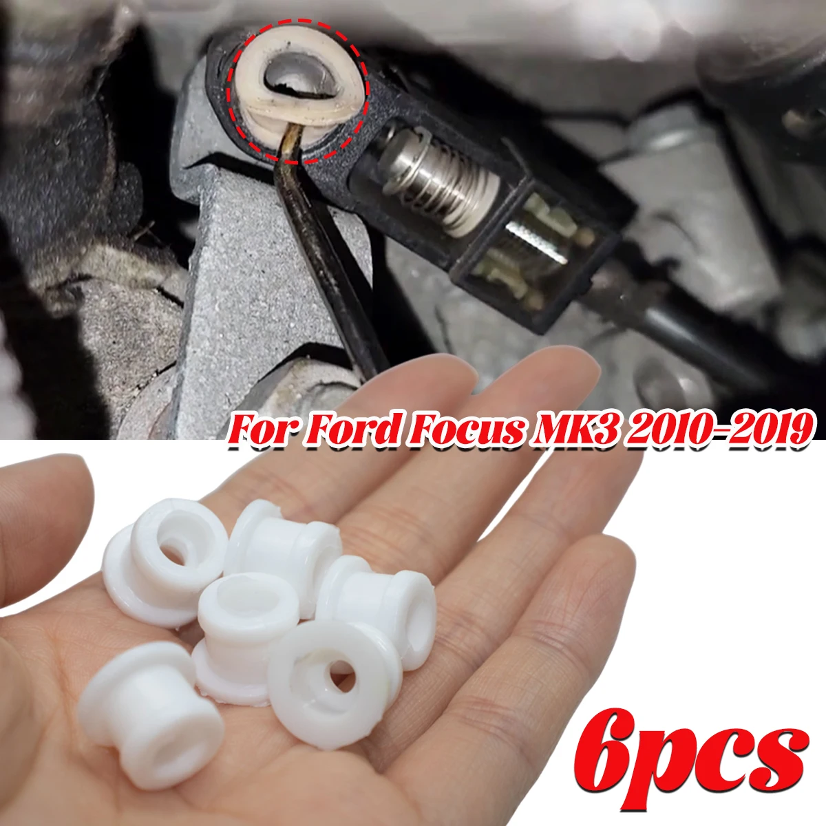 

6/8pcs For ford Fusion Focus Kuga Mondeo Shifter Cable Bushing AT Gear End Connector Fix Sleeve Grommet Repair Kit DG9Z-7K340-A