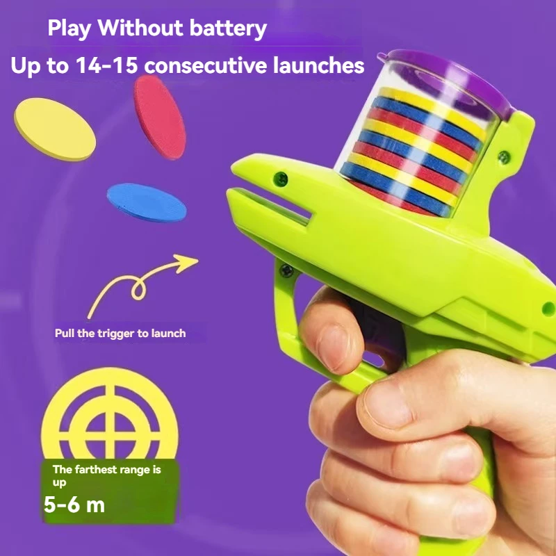 Children'S UFO Radish Gun Toy Bullet Gun Safety EVA Frisbee Outdoor Toy Bullet Battle Interesting Interactive Decompression Toys