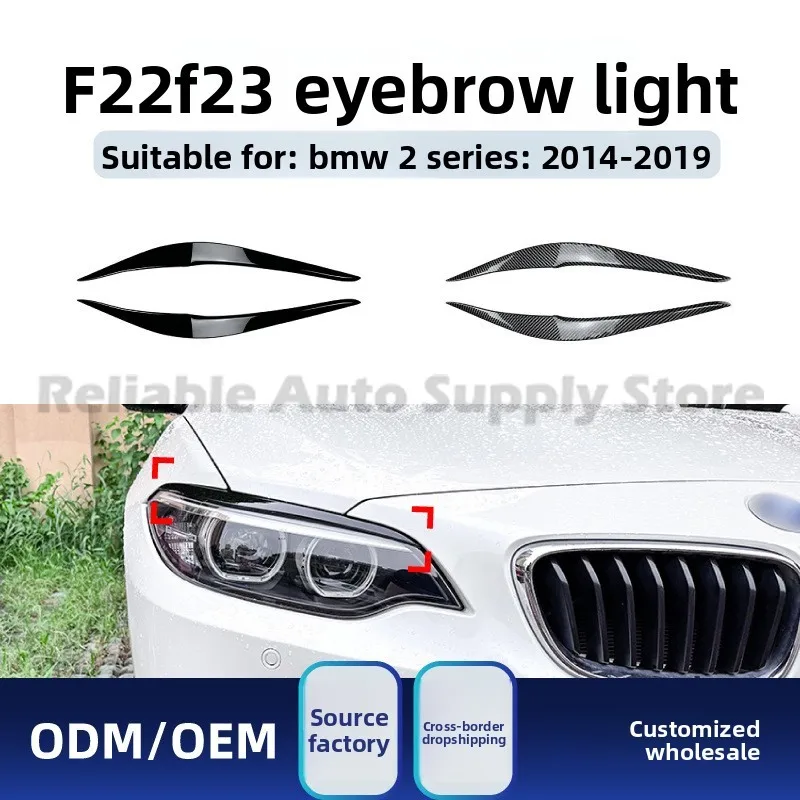 

For BMW 2 Series F22 F23 2014-2019 Front Headlight Eyebrow Decal Stylish Upgrade Perfect Fit Durable Design Easy Installation