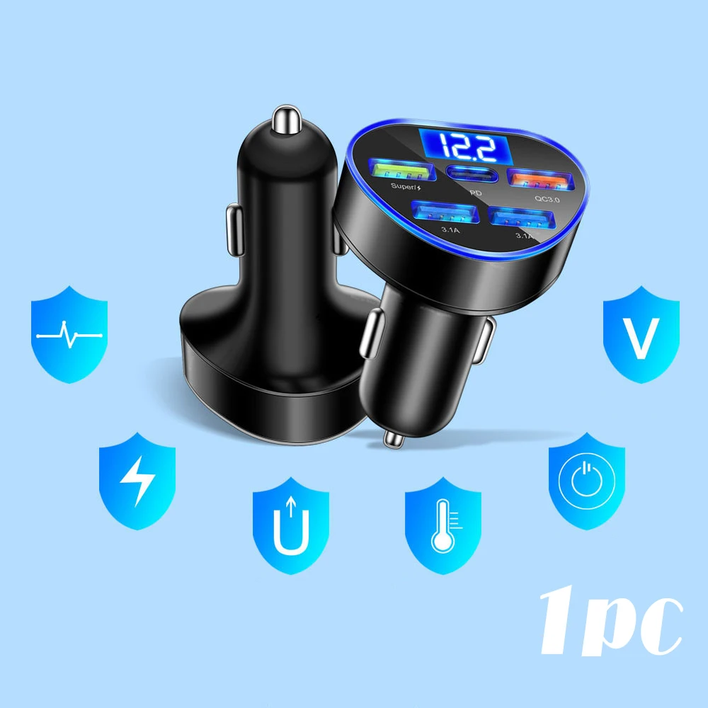 

1pc Auto Interior Accessorie Universal Car Love Styling Charger Car Multifunctional Charger Car Five Holes Fast Charging Charger