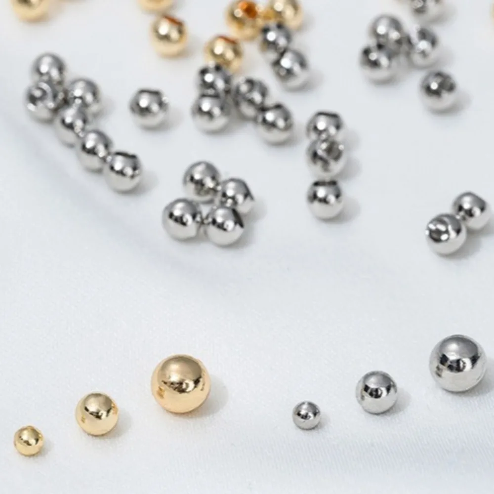 

Copper 14K Gold Color Half Hole Bead Bracelet Ring Ring End Bead Loose Bead DIY Handmade Sticky Jewelry Accessories