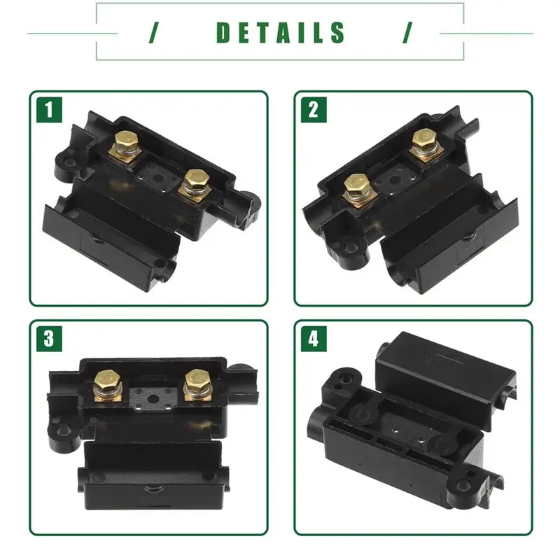 Dependable-ANS Fuse Holder Kit For Dual Battery System, Fuse Holder, Tube Terminals, Pre Cut Heat Shrink Sleeving ,6 Set (80A) E