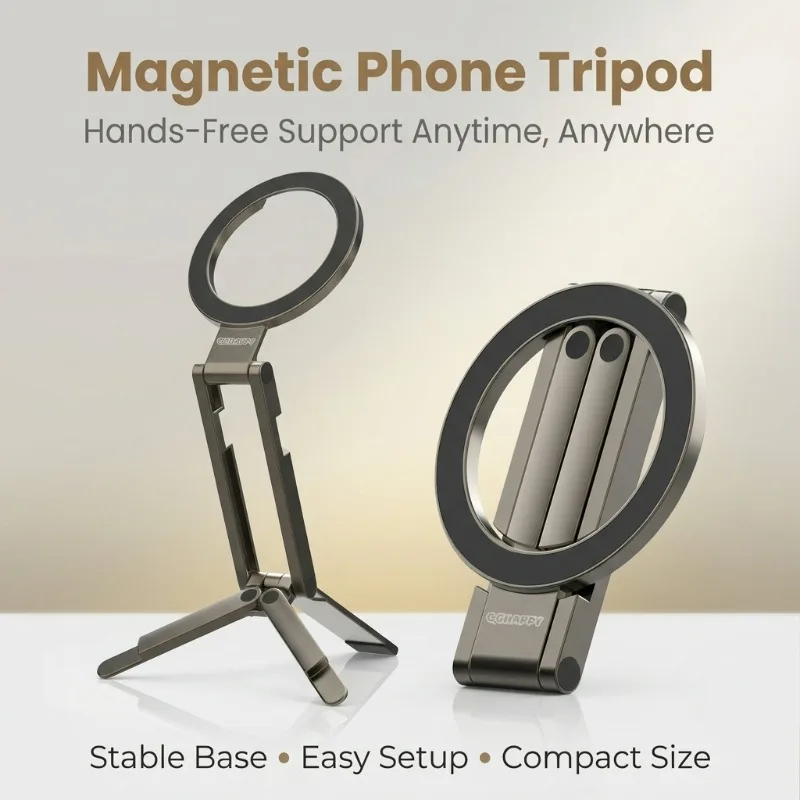 

Folding Magnetic Phone Stand Portable Adjustable Tripod Holder for MagSafe, for iPhone 17 16 15 14 Pro Max