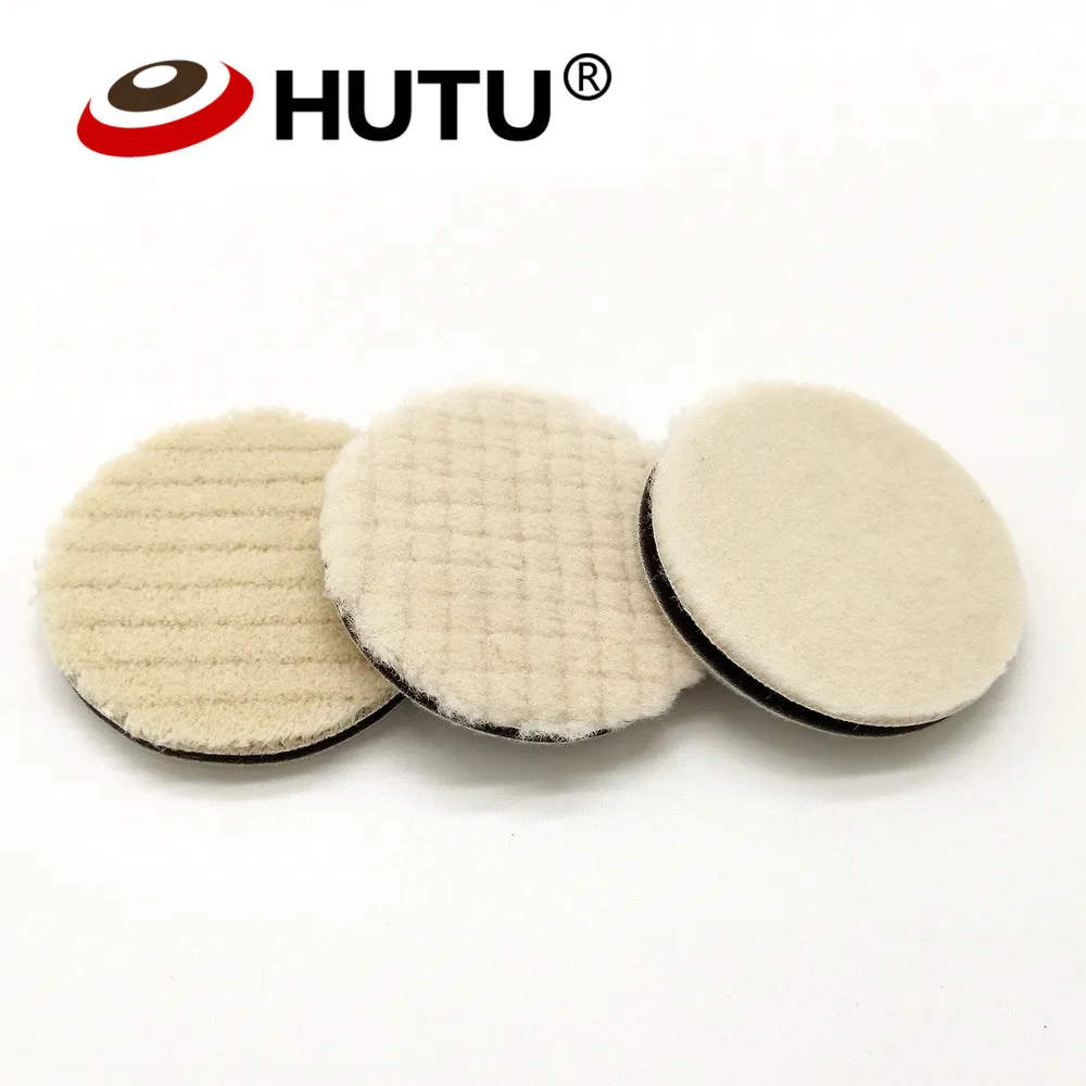 HUTU 3 Inch Japan Wool Polish Pad Automotive Polishing Berets  80mm Professional Detailing Pad For Car Polisher